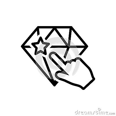 Black line icon for Perfectionist, excision and carve Vector Illustration