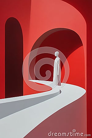 A perfectionist trapped in a recursive loop of obsessive thought patterns Stock Photo