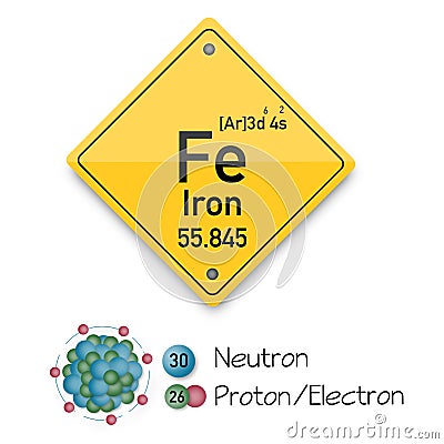 Iron periodic elements. Business artwork vector graphics Stock Photo