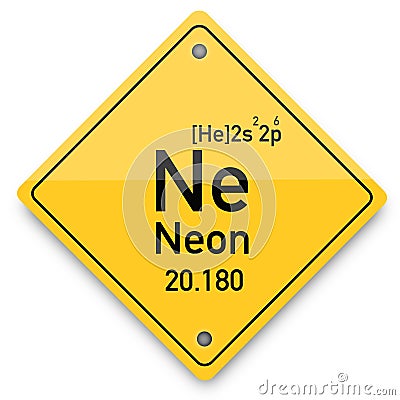 Neon periodic elements. Business artwork vector graphics Stock Photo