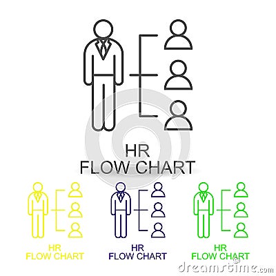 perfomance rating line color icons. Element of human resources icon for mobile concept and web apps. Thin line perfomance rating i Vector Illustration