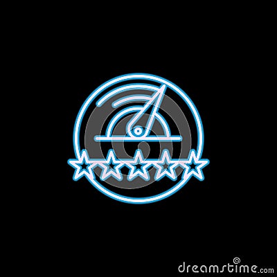 perfomance rating line icon in neon style. One of HR collection icon can be used for UI, UX Stock Photo