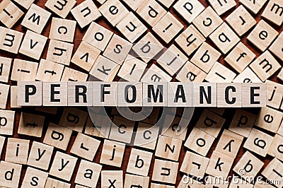 Perfomance word concept Stock Photo