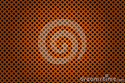 Perforated black and orange metallic background Vector Illustration