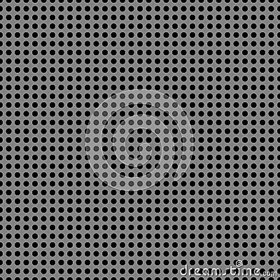 Perforated metal chrome, steel, iron, silver texture seamless pattern background. Vector Illustration