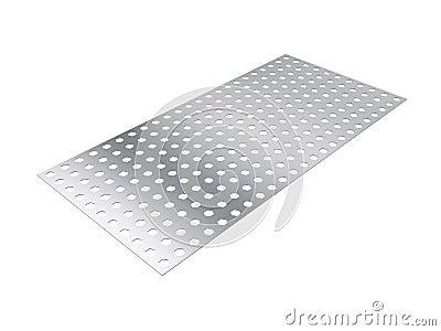 Perforated sheet, 3D rendering, isolated on white background Cartoon Illustration