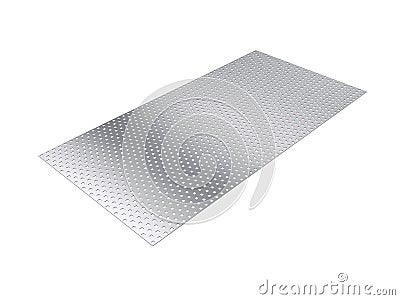 Perforated sheet, 3D rendering, isolated on white background Cartoon Illustration