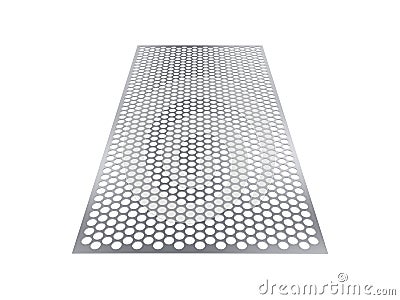 Perforated sheet, 3D rendering, isolated on white background Cartoon Illustration