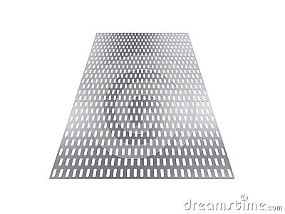 Perforated sheet, 3D rendering, isolated on white background Cartoon Illustration