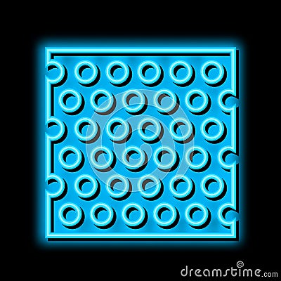 perforated sheet metal neon glow icon illustration Vector Illustration