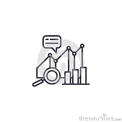 Performance analytics linear icon concept. Performance analytics line vector sign, symbol, illustration. Vector Illustration