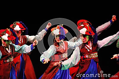 Performance of Busan Korean traditional dance Editorial Stock Photo