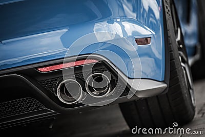 Performance Car Exhaust Stock Photo