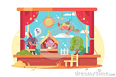 Performance children Vector Illustration