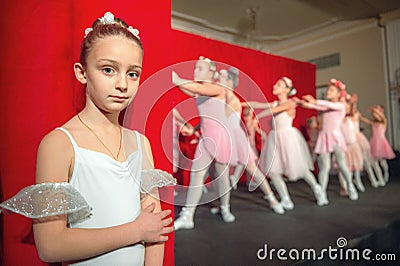 Performance of a children`s private ballet school. Saint Petersburg. Russia Editorial Stock Photo
