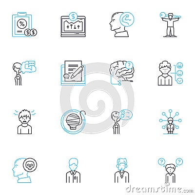 Performance enhancement linear icons set. Endurance, Stamina, Agility, Power, Speed, Strength, Reaction line vector and Vector Illustration