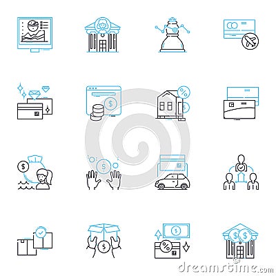 Performance evaluation linear icons set. Assessment, Review, Appraisal, Feedback, Analysis, Rating, Grading line vector Vector Illustration