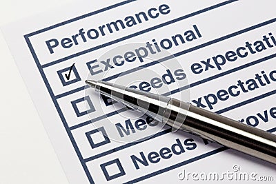 Performance evaluation Stock Photo