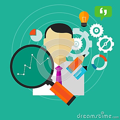 Performance improvement improve business KPI person employee measure Vector Illustration