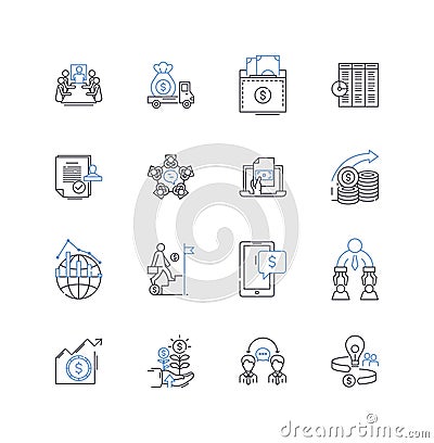 Performance measurement line icons collection. Metrics, Evaluation, Assessment, Benchmark, Indicators, Analytics Vector Illustration