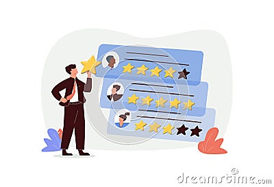 Performance rating abstract concept vector illustration. Performance review, rating management, employee measurement Vector Illustration
