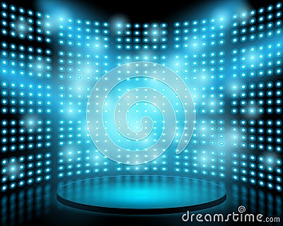 Performance stage with lightbulb Vector Illustration