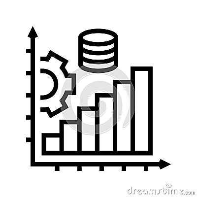 performance tuning database line icon vector illustration Vector Illustration