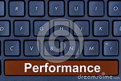 Performance word on computer keyboard button Stock Photo