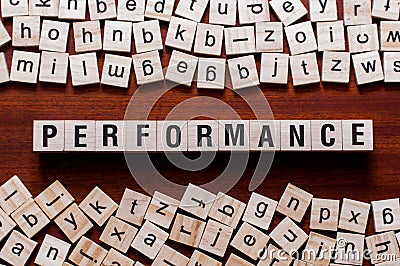 Performance word concept Stock Photo