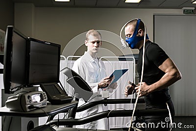 Performing a treadmill test Stock Photo