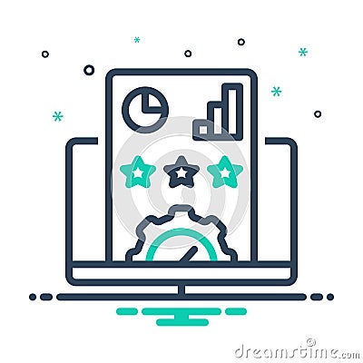 Mix icon for Performs, achieve and execute Stock Photo