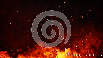 Perftect fire particles embers on background . Smoke fog misty texture overlays Stock Photo