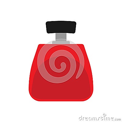 Perfume bottle care cosmetics liquid container vector icon flat. Closeup retro aromatic women glass sign Vector Illustration