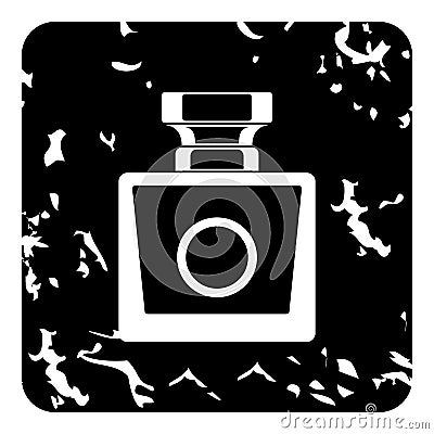 Perfume bottle icon, grunge style Vector Illustration