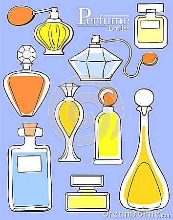 Perfume bottles Vector Illustration