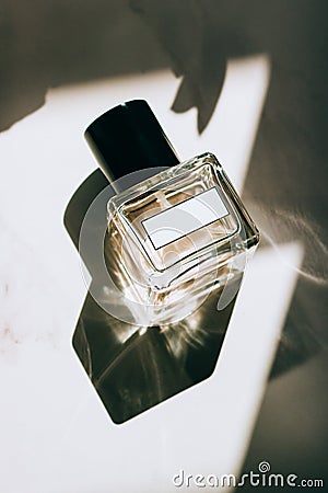 Perfume Bottles With Blank Labels Stock Photo