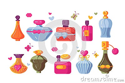 Perfume bottles set Vector Illustration