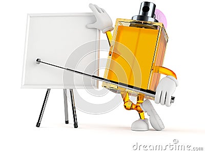 Perfume character with blank whiteboard Cartoon Illustration