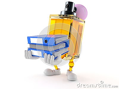 Perfume character carrying ring binders Stock Photo