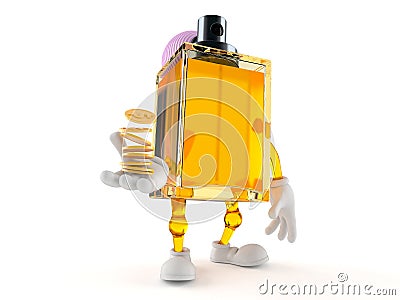 Perfume character with coins Stock Photo