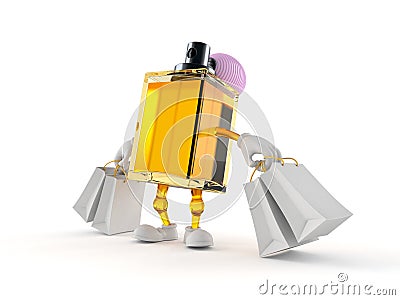 Perfume character holding shopping bags Cartoon Illustration