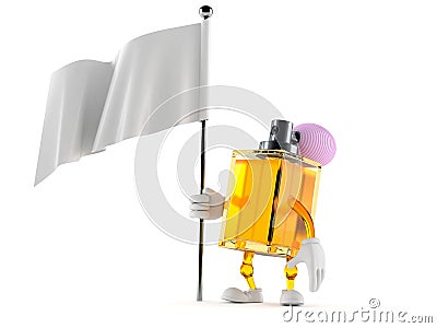 Perfume character holding white flag Stock Photo