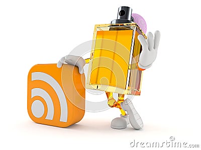 Perfume character with RSS icon Cartoon Illustration