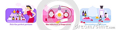 Perfume Icons Composition Set Vector Illustration