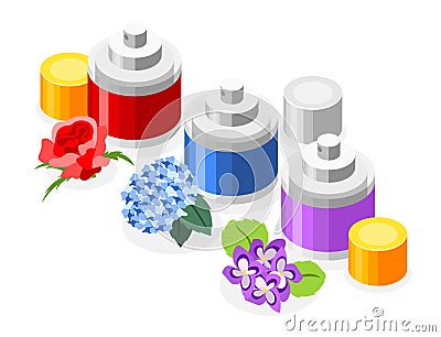 Perfume Isometric Concept Vector Illustration