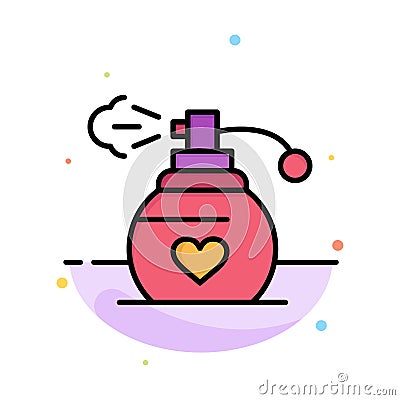 Perfume, Love, Gift Abstract Flat Color Icon Template Vector Illustration