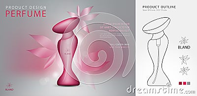 Perfume product creative idea template for cosmetics, product design, bottle of perfume Vector Illustration