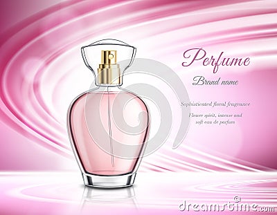 Perfume Product Realistic Advertisement Poster Vector Illustration