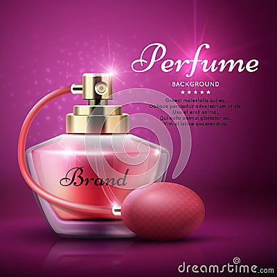 Perfume product vector background with sweet aroma woman fragrance Vector Illustration