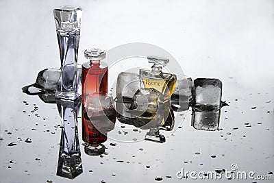 Perfume in small bottles Stock Photo